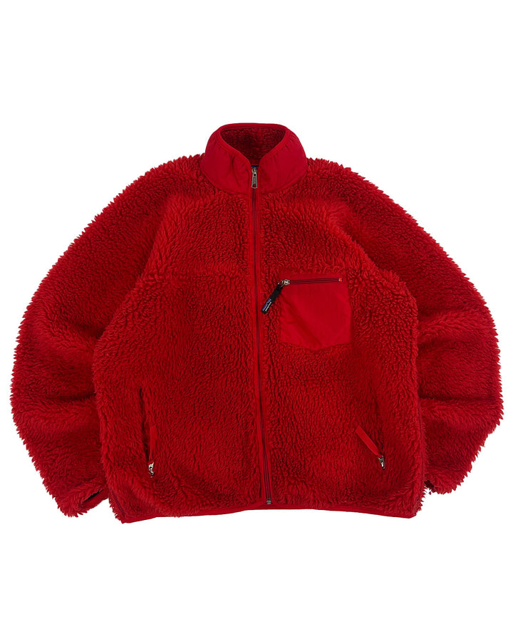 Vintage 90s Patagonia Deep Pile Fleece Jacket Red | L