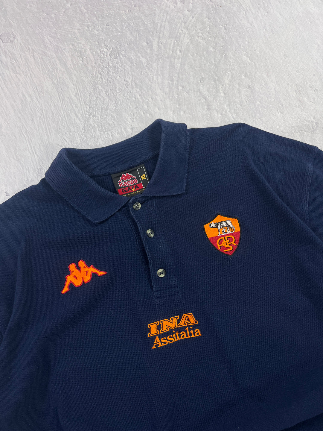 As Roma 2000/01 Kappa Vintage Polo Shirt | XL