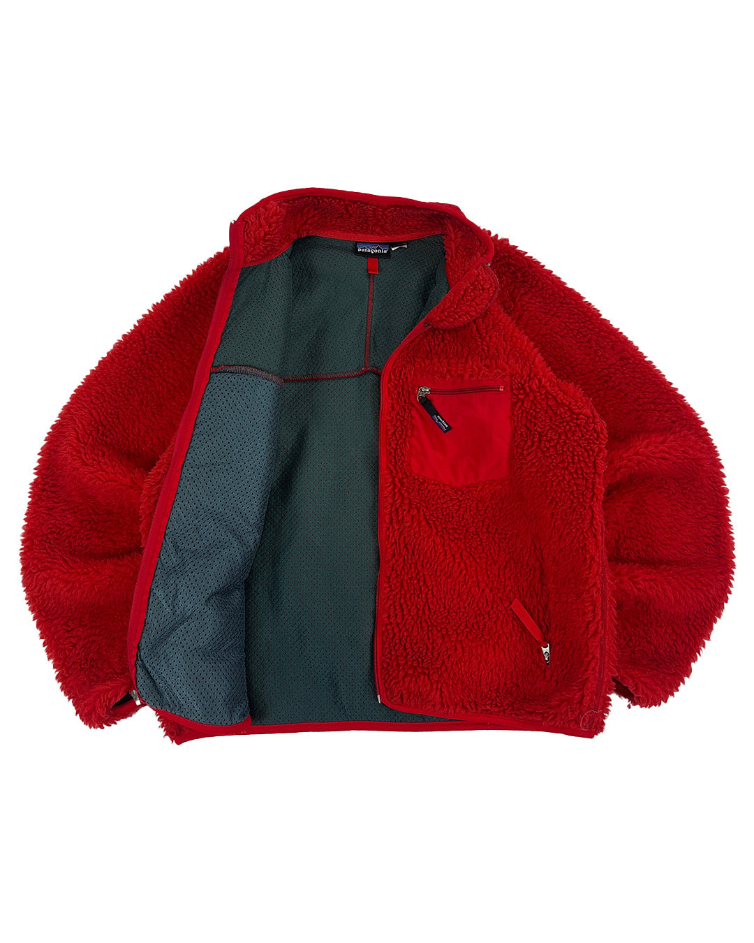 Vintage 90s Patagonia Deep Pile Fleece Jacket Red | L