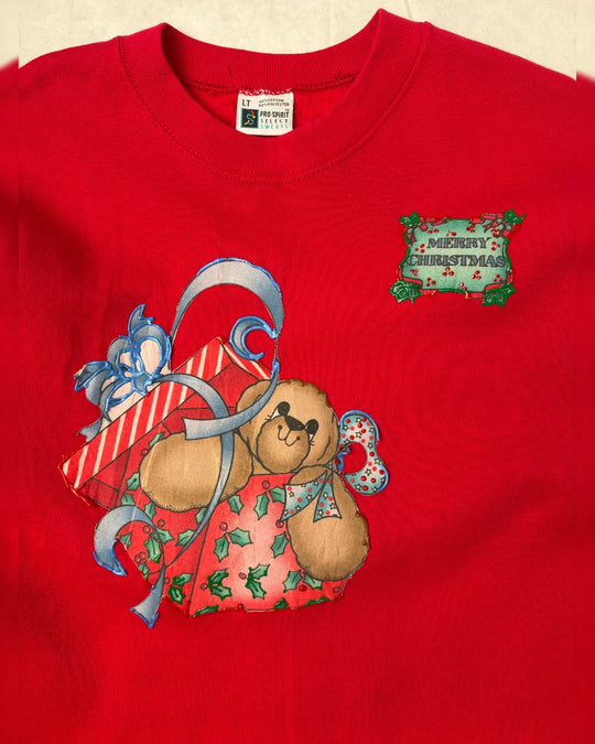 Pro-Spirit Sweatshirt Vintage – Weihnachts-Teddy 90er L