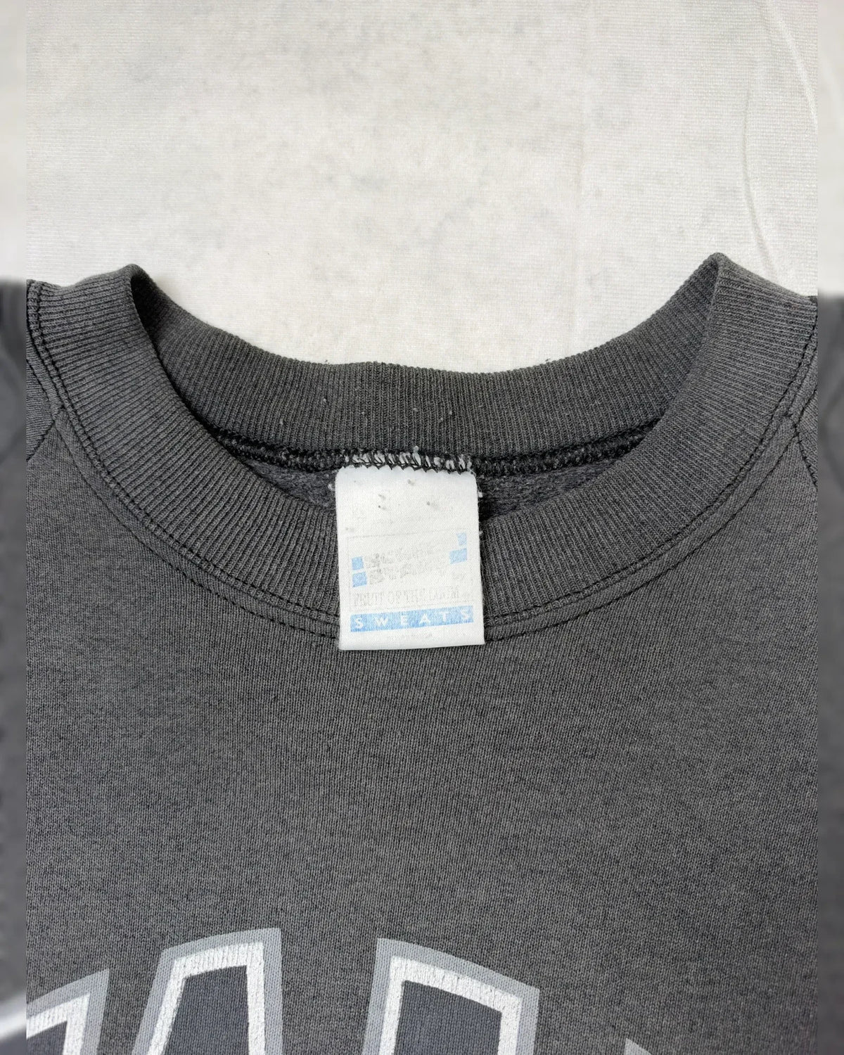 Fruit of the Loom Sweatshirt Vintage Dunkelgrau L 90er – Label
