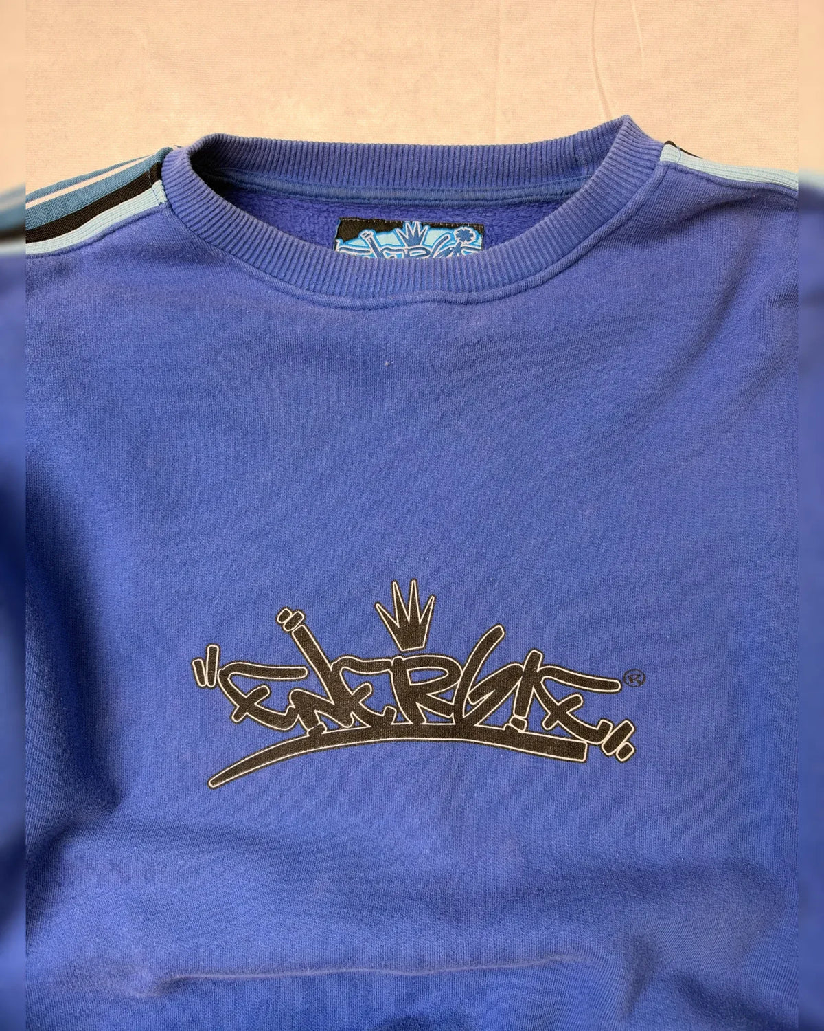 Energie Sweatshirt Vintage Blau L 2000er – Detail