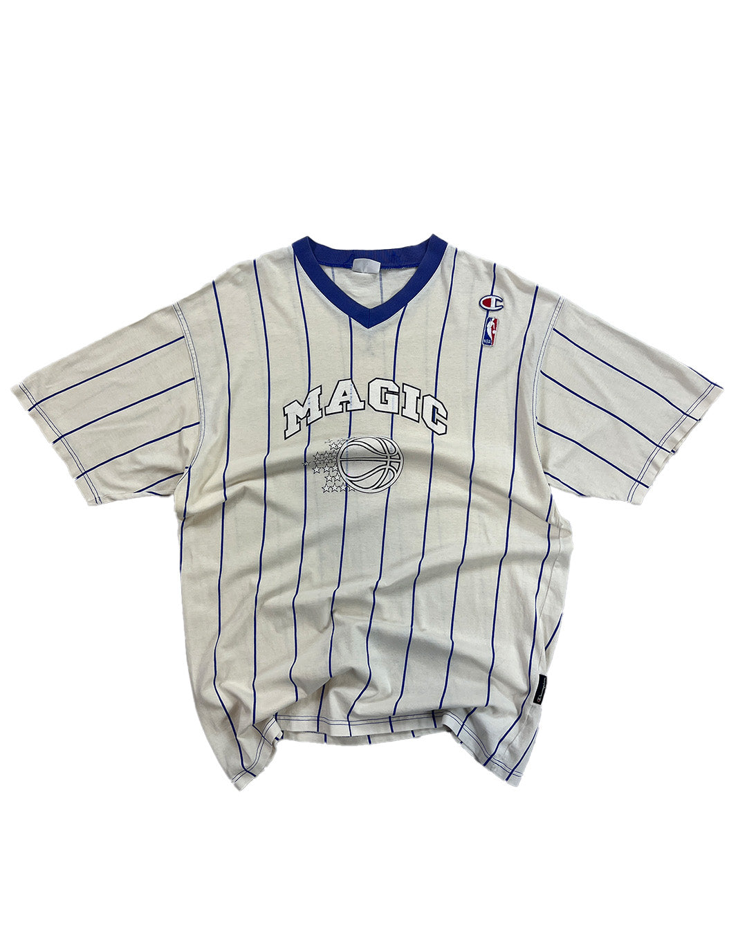 Vintage Champion NBA Orlando Magic Striped T-Shirt | XL