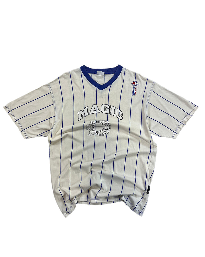 Vintage Champion NBA Orlando Magic Striped T-Shirt | XL
