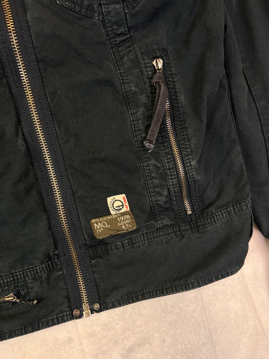 Diesel Jacke Vintage – Blue Panthers Patch Schwarz 2000er | L (Frauen)