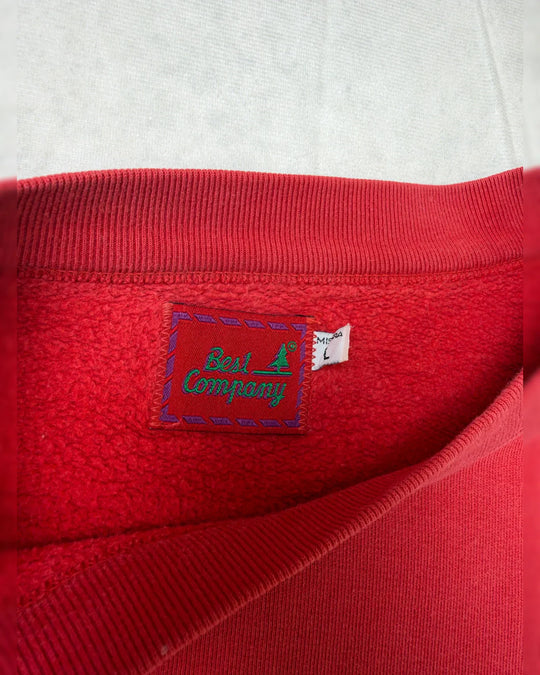 Best Company Sweatshirt Vintage – Bruststick Rot 90er L