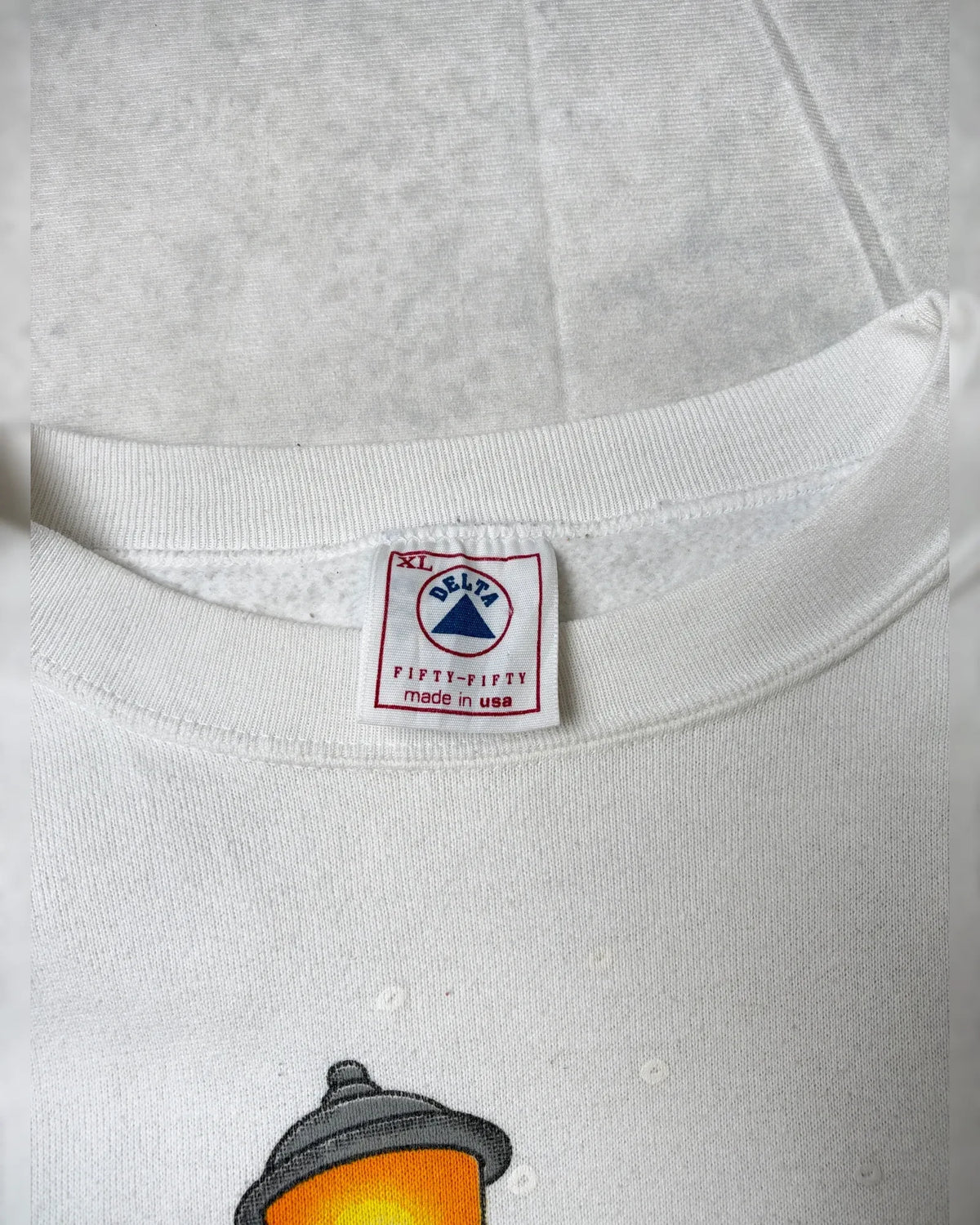 Delta Sweatshirt Vintage Weiss XL 90er – Label