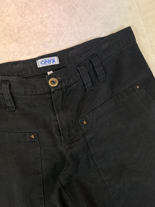 Onyx Hose Vintage – Metallsterne & Cargo-Details 2000er | 38