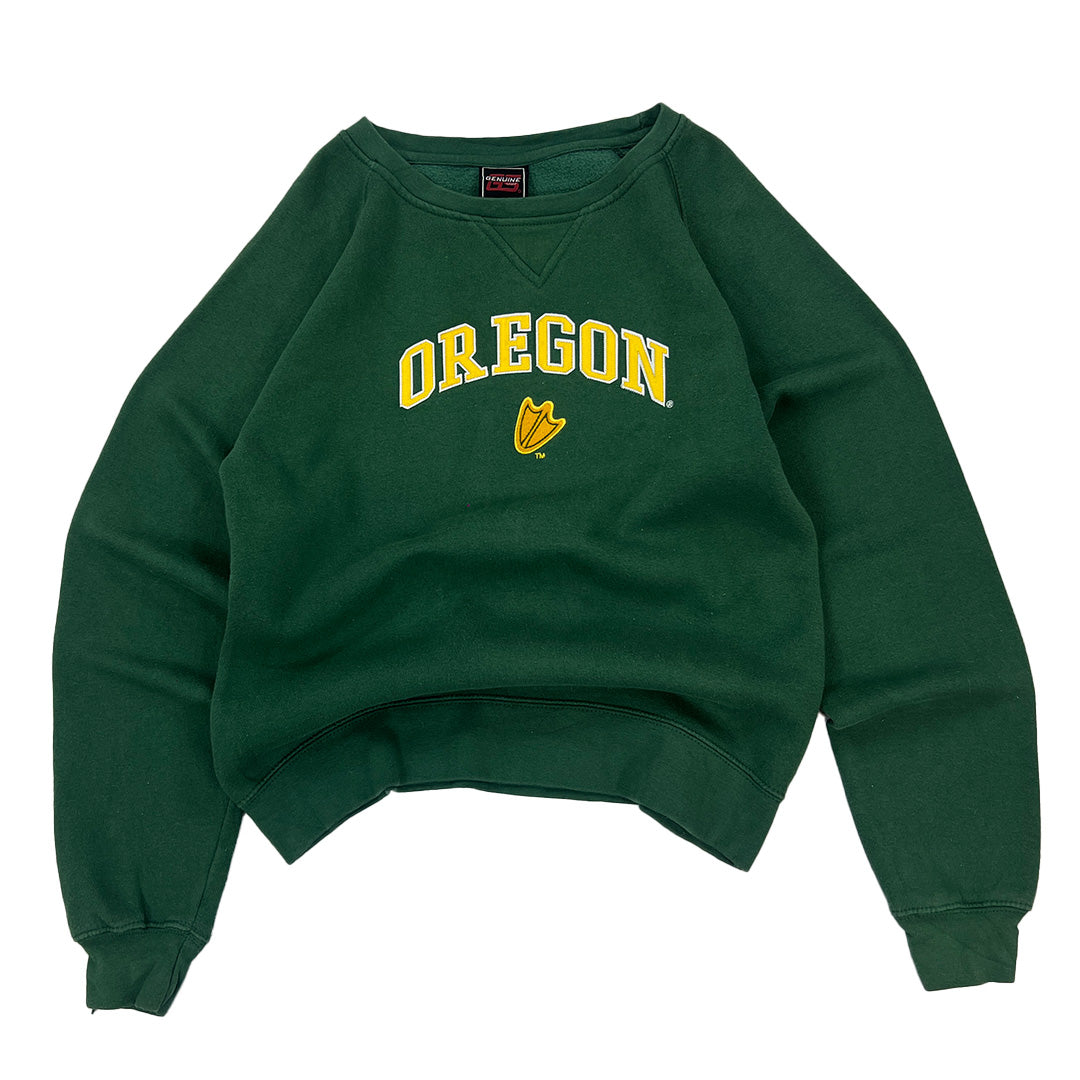 Vintage Oregon Sweatshirt - Grüner College Pullover, Größe S