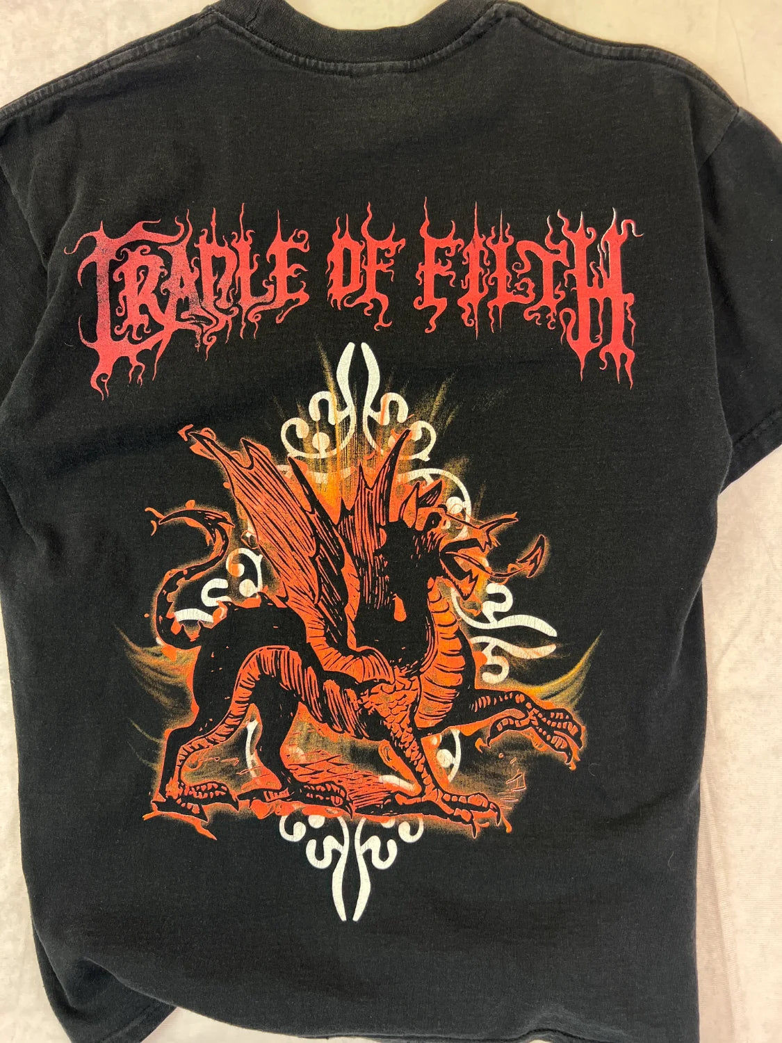 Fruit of the Loom T-Shirt Vintage Schwarz S 2000er – Detail 2