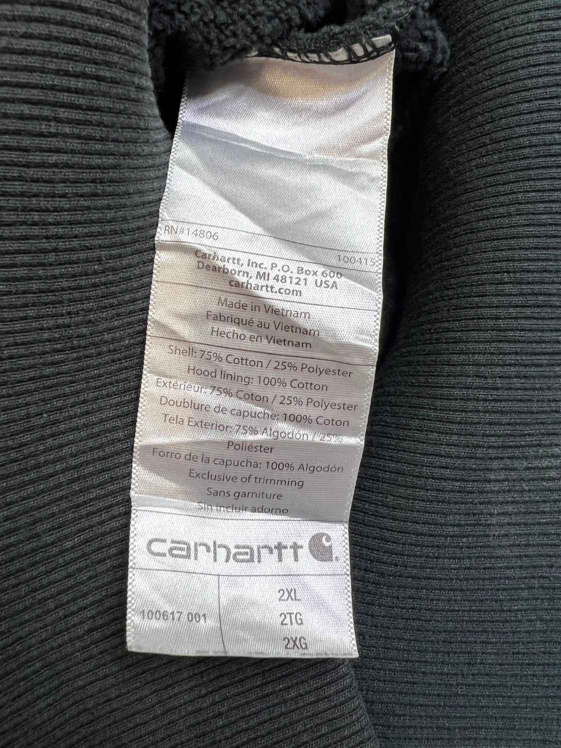 Carhartt Hoodie Vintage Schwarz – Label 2