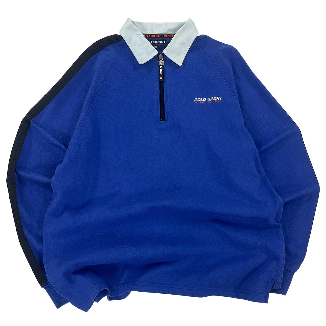 Vintage Polo Sport Quater Zip Pullover, Größe M
