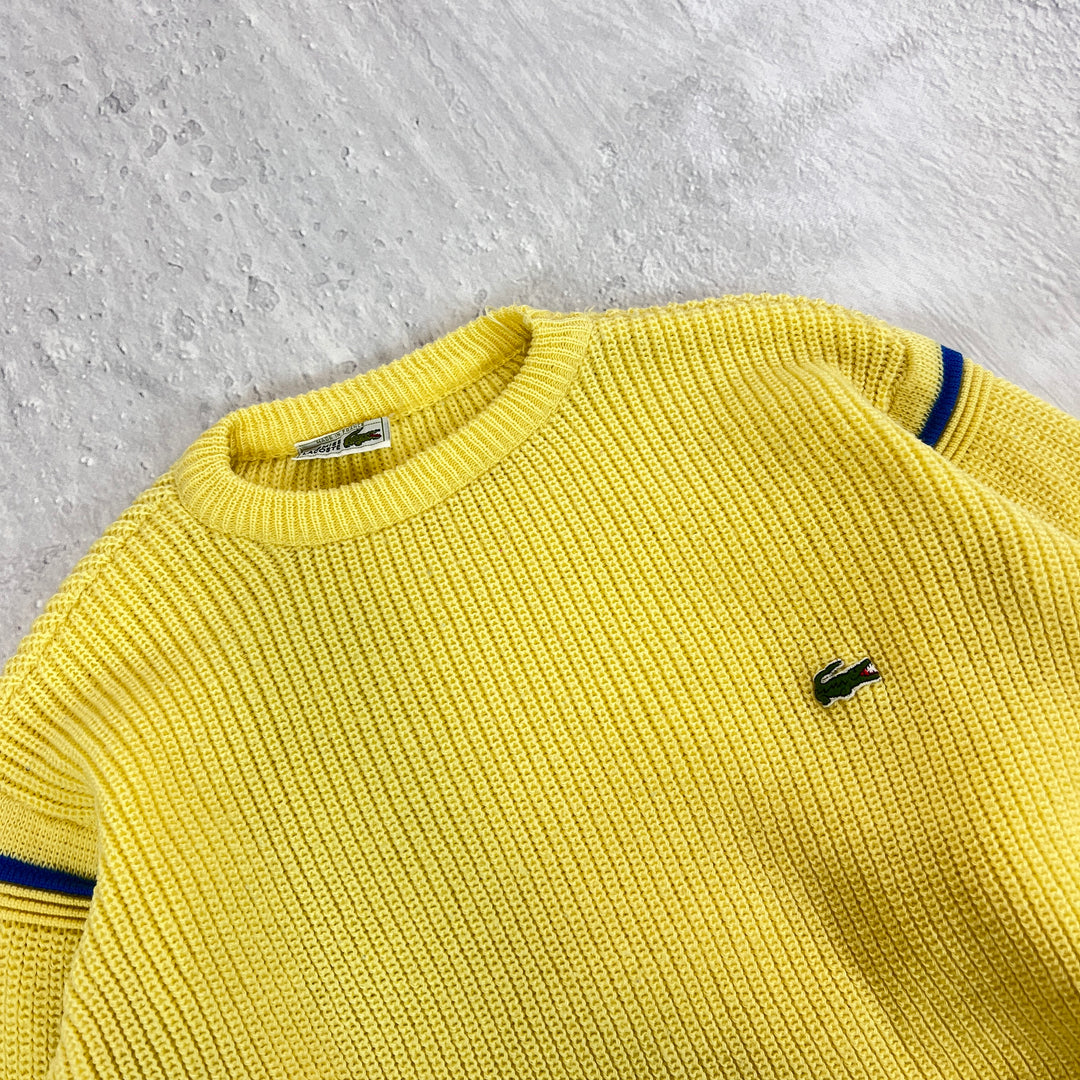 Vintage Lacoste Strick Pullover Gelb | M