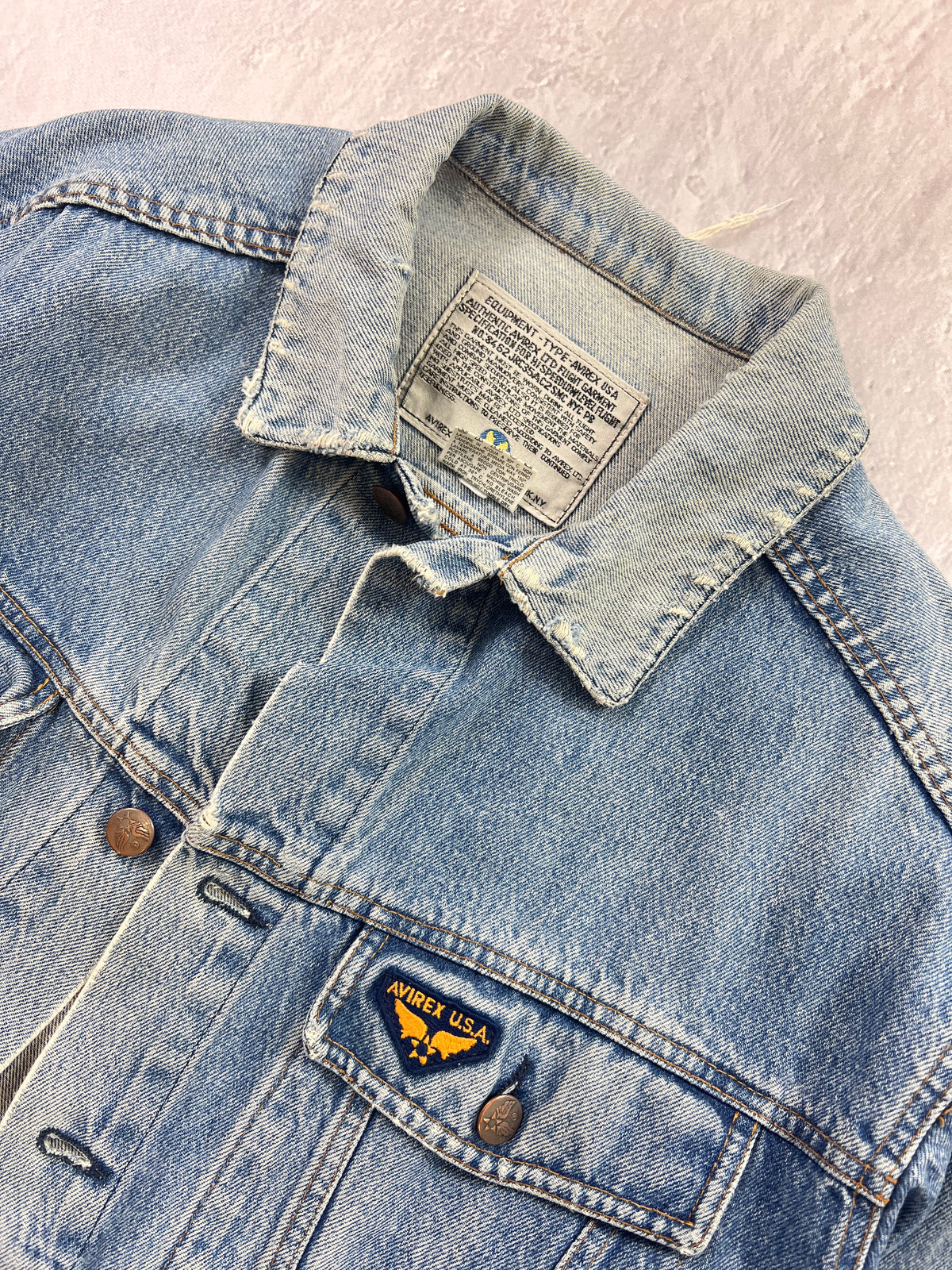 Avirex Vintage 80er 90er Jeansjacke | XL