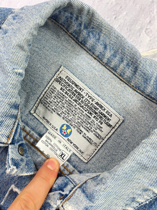 Avirex Vintage 80er 90er Jeansjacke | XL