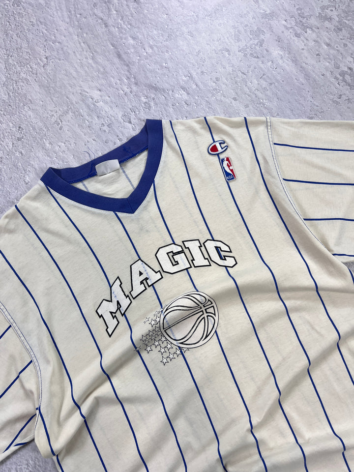 Vintage Champion NBA Orlando Magic Striped T-Shirt | XL