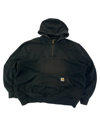 Carhartt Quarter-Zip Hoodie Vintage – Rain Defender Black 2XL