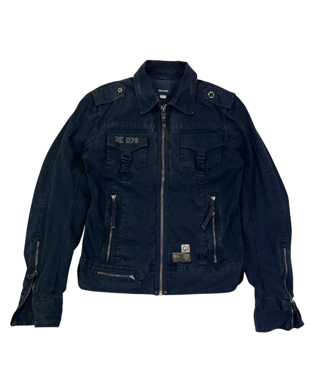 Diesel Jacke Vintage – Blue Panthers Patch Schwarz 2000er | L (Frauen)