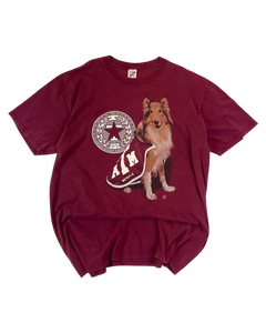 Jerzees T-Shirt Vintage Bordeaux XL 90er – Vorderansicht