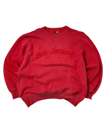Best Company Sweatshirt Vintage – Bruststick Rot 90er L