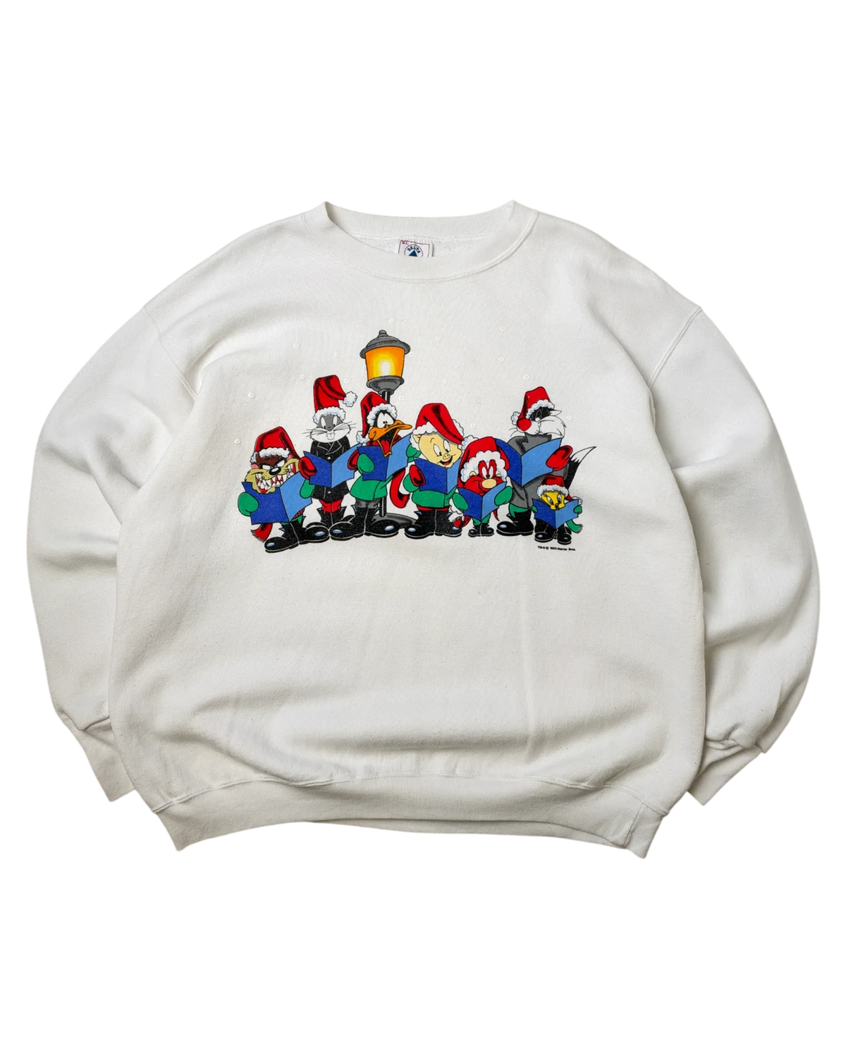 Delta Sweatshirt Vintage Weiss XL 90er – Vorderansicht