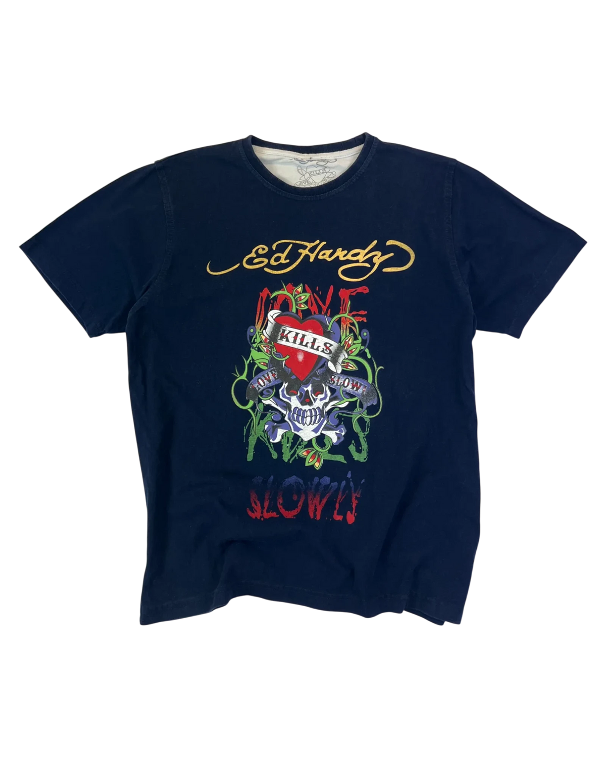 Ed Hardy T-Shirt Vintage Navy M 2000er – Vorderansicht