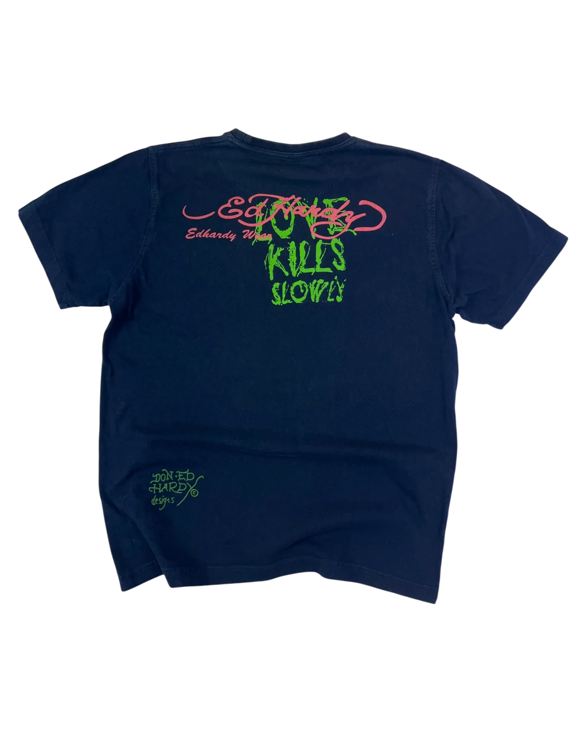 Ed Hardy T-Shirt Vintage Navy M 2000er – Rückansicht