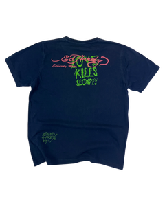 Ed Hardy T-Shirt Vintage Navy M 2000er – Rückansicht